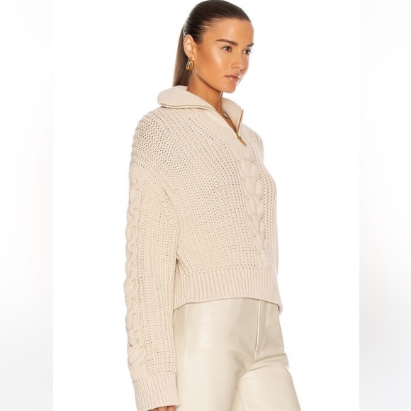 🦢 Nanushka Eria Cable Knit Zip Pullover Sweater 🦢 - Picture 13 of 14